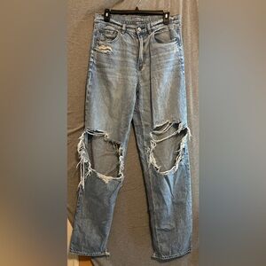 American Eagle High Rise Baggy Straight Jeans